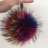 Multicolor Fur Pom Keychain