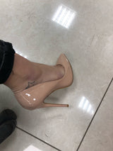 LIZZY Nude Patent Leather Pumps