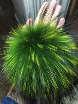 Green Fur Pom Keychain