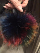 Multicolor Fur Pom Keychain