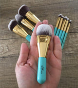 Vegan 9 Travel Makeup Brush + Case Set