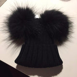 Black Double Pomkin Hat