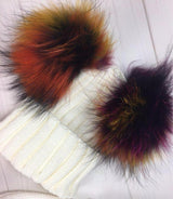 Multicolor Rainbow Fur Pom Pom