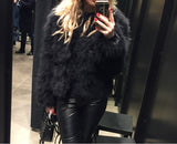 Ostrich Feather Jacket - Black