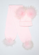 Pink Pomkin Hat + Scarf Set