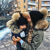 Kids Black Pomkin Hat + Scarf Set