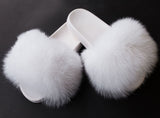 Fur Slides Slippers - White