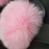 Fur Slides Slippers - Pink