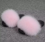 Fur Slides Slippers - Pink