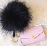 Black Fur Pom Keychain