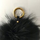 Black Fur Pom Keychain