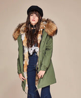 Natural Fox Fur Green Parka