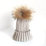 Original Beige Natural Fur Pomkin Hat