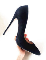 LIZZY Black Suede Leather Pumps