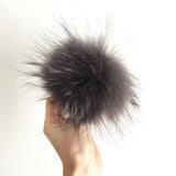 Charcoal Grey Fur Pom Pom