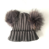 Dark Grey Double Pomkin Hat