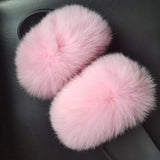 Fur Slides Slippers - Pink