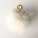 White Fur Pom Keychain