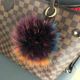 Multicolor Fur Pom Keychain