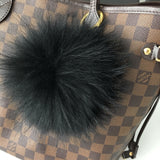 Black Fur Pom Keychain