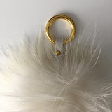 White Fur Pom Keychain