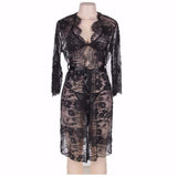 Lily Black Lace Kimono Robe Women