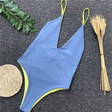 Malibu Reversible Grey Lemon One Piece Bikini