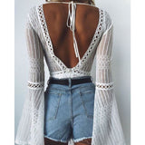 Monroe Flare Lace Sleeved Bodysuit Women