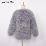 Ostrich Feather Jacket - Light Grey