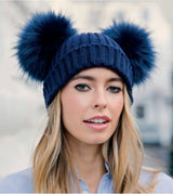 Navy Double Pomkin Hat