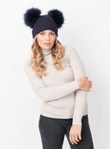 Navy Double Pomkin Hat