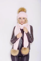 Pink Pomkin Hat + Scarf Set