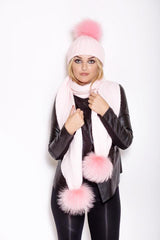 Pink Pomkin Hat + Scarf Set