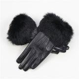 Fur Cuff Genuine Leather Gloves