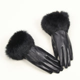 Fur Cuff Genuine Leather Gloves