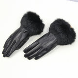 Fur Cuff Genuine Leather Gloves