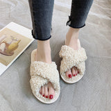 Plush Faux Fur Home Slippers