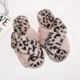 Plush Faux Fur Animal Print Home Slippers