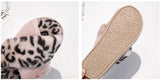 Plush Faux Fur Animal Print Home Slippers