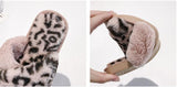 Plush Faux Fur Animal Print Home Slippers