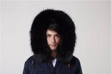 Men's Fur Lined Dark Blue Convertible Parka