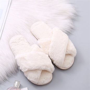 Plush Faux Fur Home Slippers