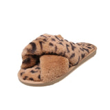 Plush Faux Fur Animal Print Home Slippers