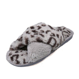 Plush Faux Fur Animal Print Home Slippers