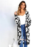 Animal Print Long Maxi Cardigan Sweater