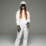 Ski Snowboard Jumpsuit One Piece Set - White