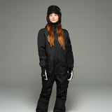 Ski Snowboard Jumpsuit One Piece Set - Black