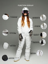 Ski Snowboard Jumpsuit One Piece Set - White