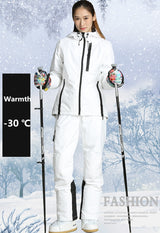 Women White Ski Set