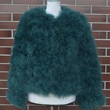 Ostrich Feather Jacket - Emerald Green